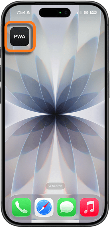 iPhone／iPad安裝步驟 6：回到裝置主畫面，點選新增的入口圖示開啟官方會員系統。
